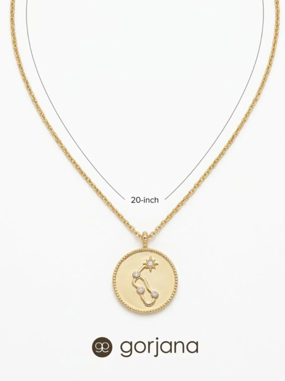 NWT Gorjana Gold Aquarius Astrology Coin Pendant Necklace
